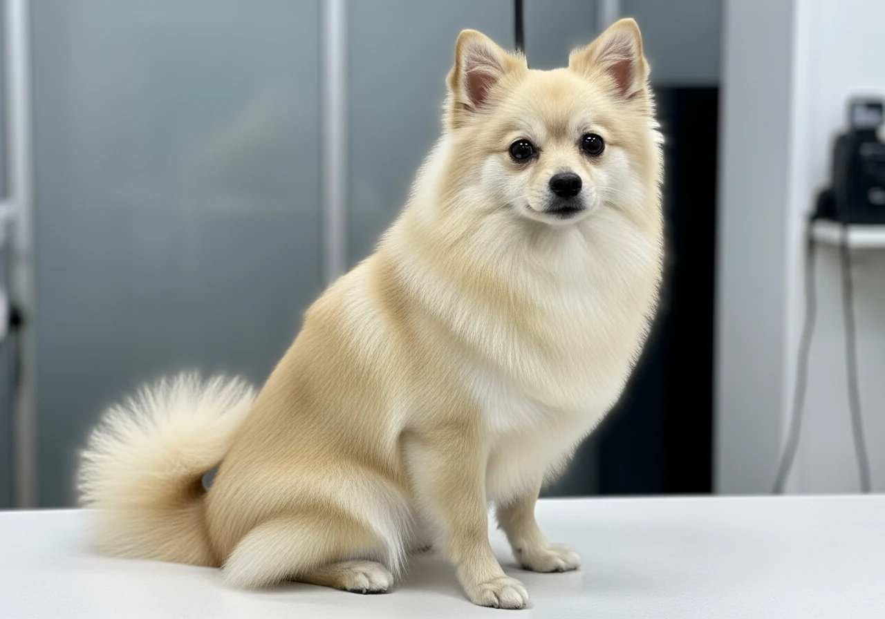 Petit Spitz montrant la richesse de sa fourrure et ses couleurs